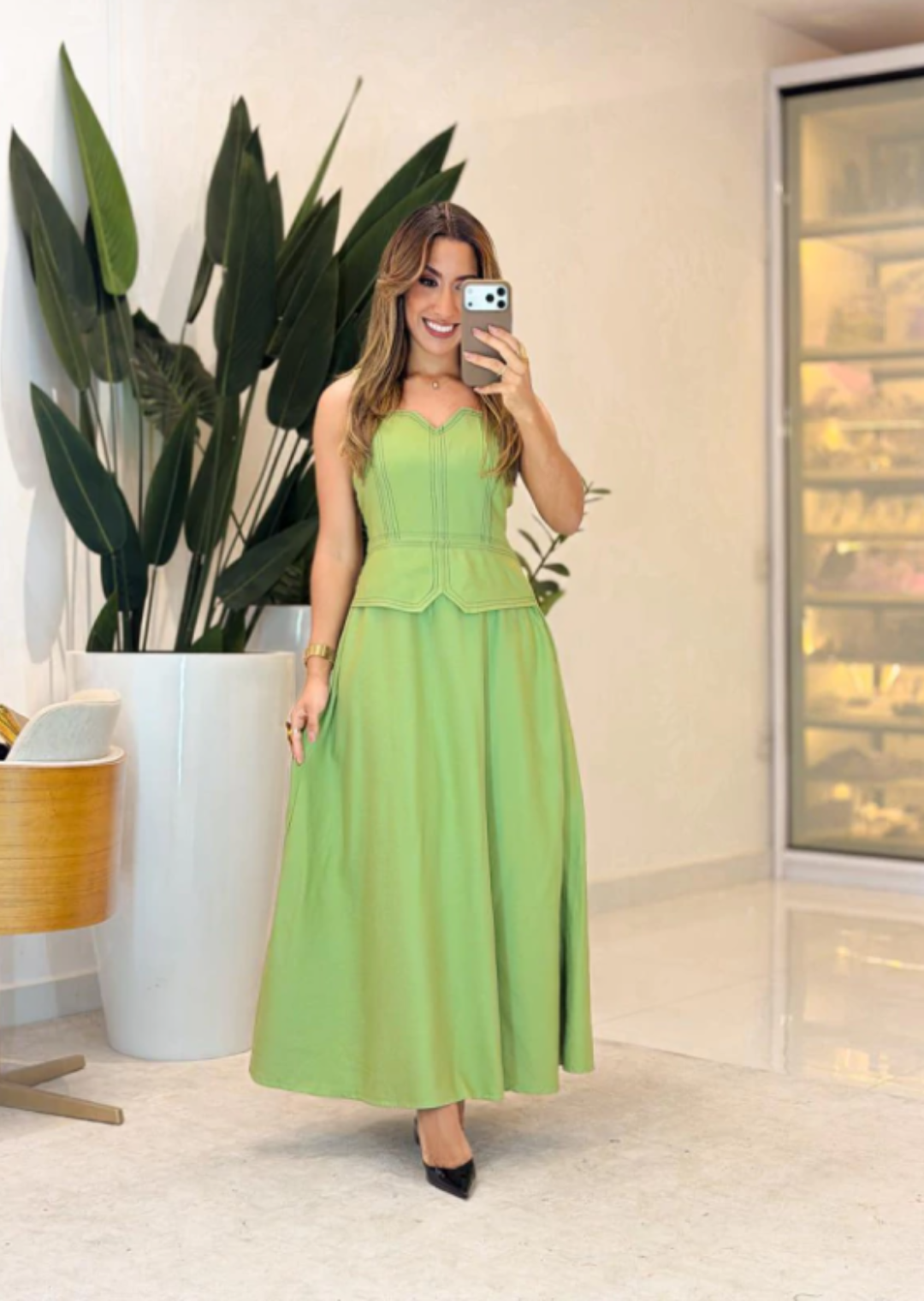 1010- Vestido Linho | detalhe pesponto - Imagem 5