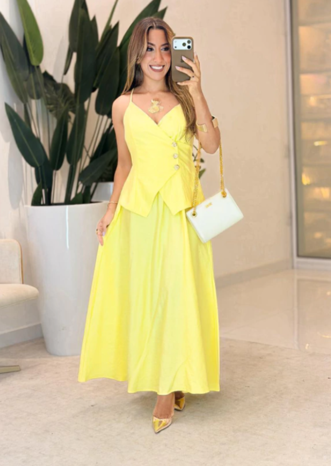 1011 - Vestido linho | detalhe botões - Imagem 2