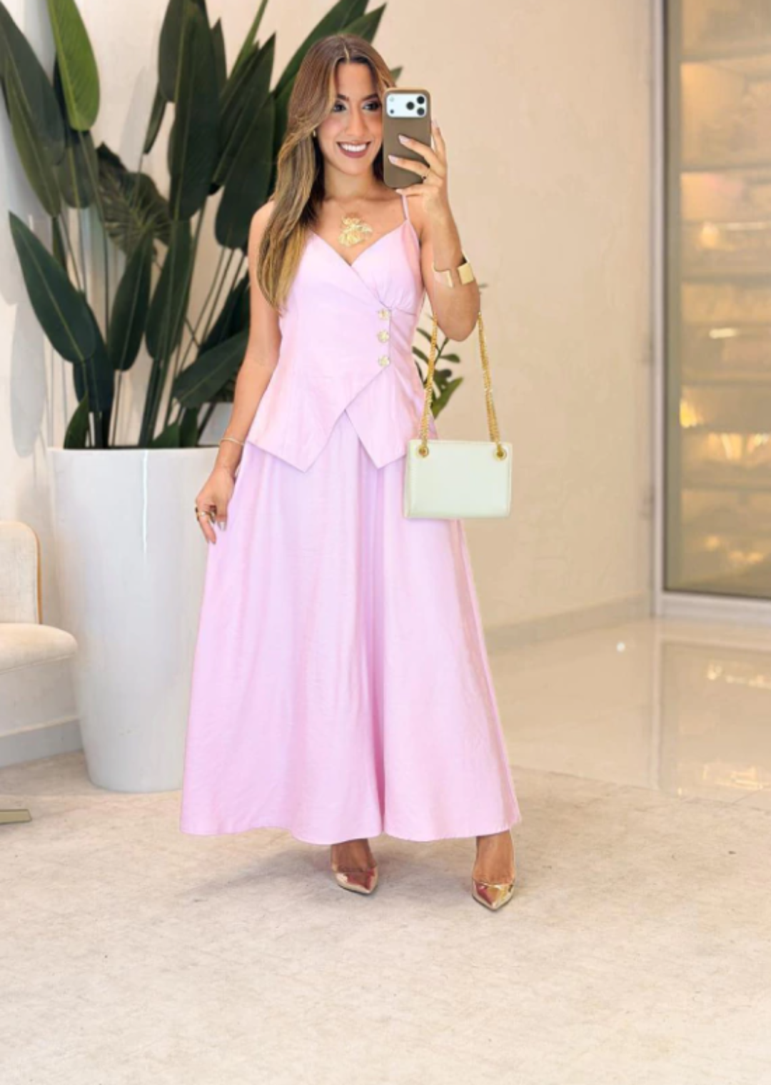 1011 - Vestido linho | detalhe botões - Imagem 4