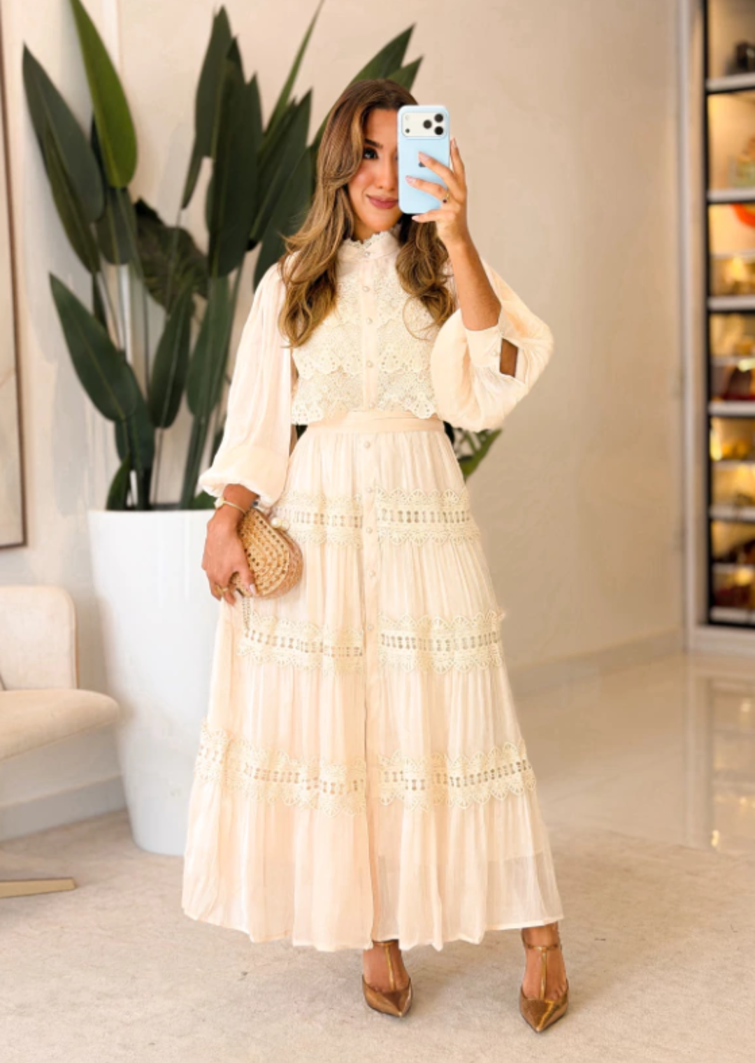 1025 - Vestido em Chiffon | Com Guipir - Imagem 4