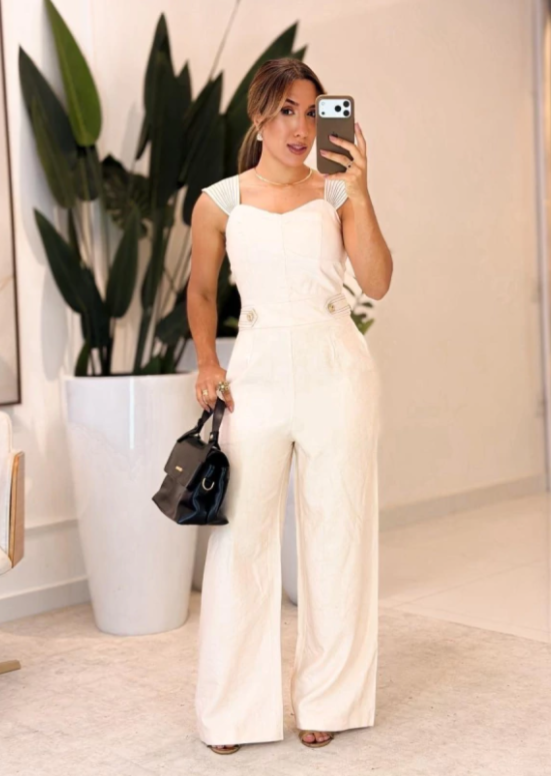 1074 - Macacão Linho | Detalhe na cintura - Imagem 3