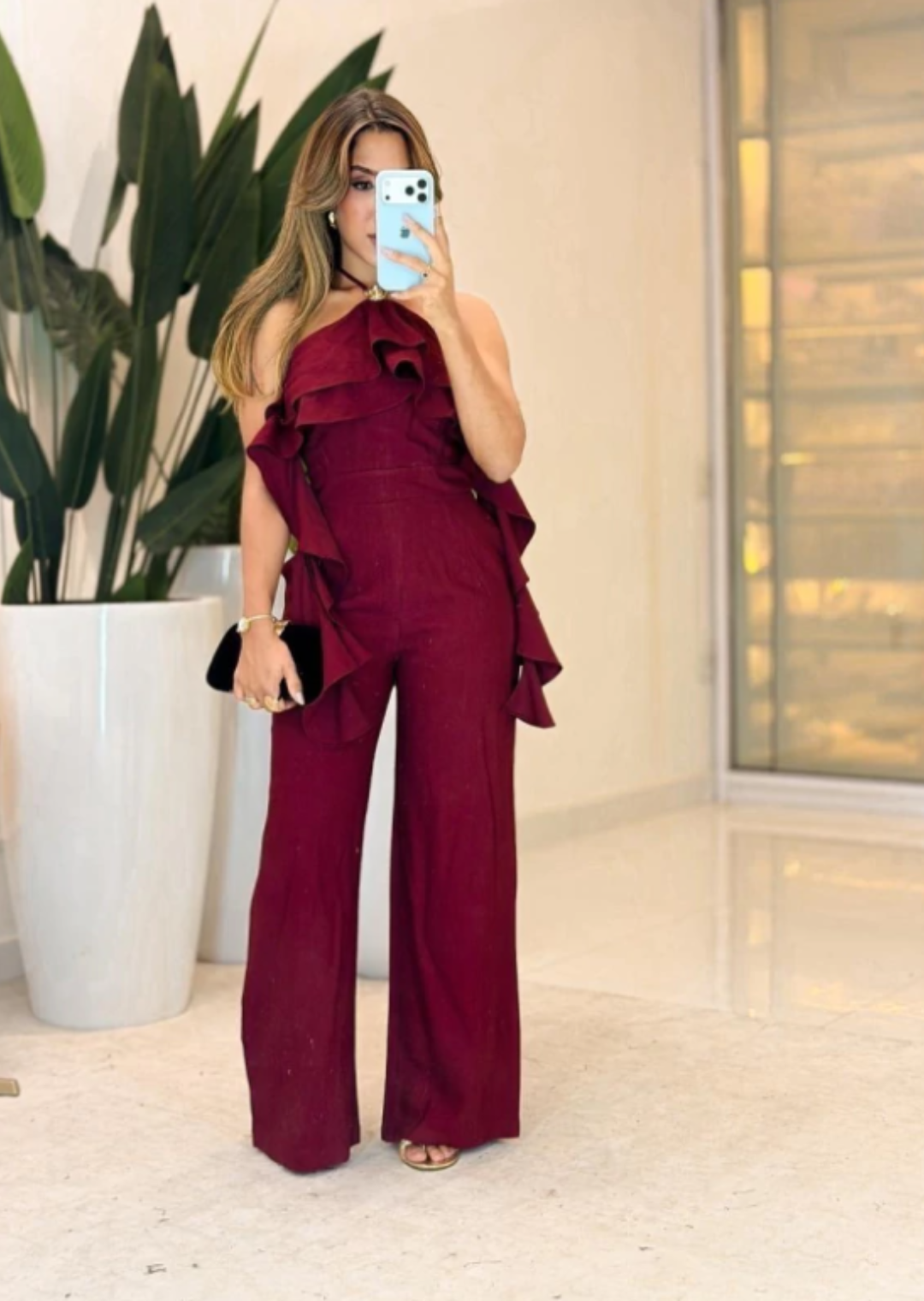 1087 - Macacão Linho Marrant | Pingente Flor - Imagem 3